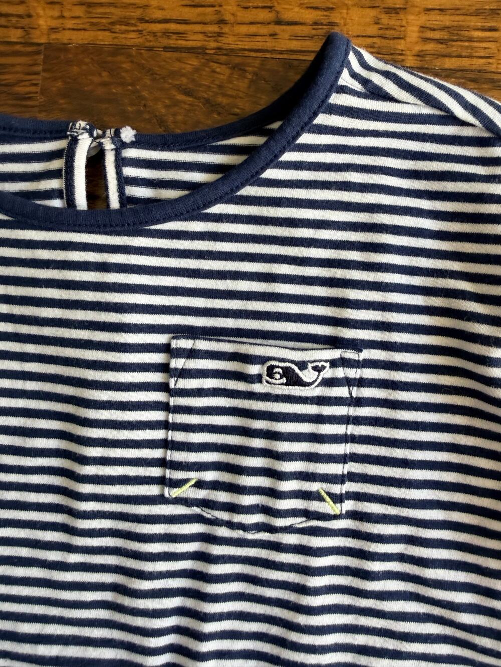 Vineyard Vines Edgartown Navy White Striped Drawstring Dress 4T
